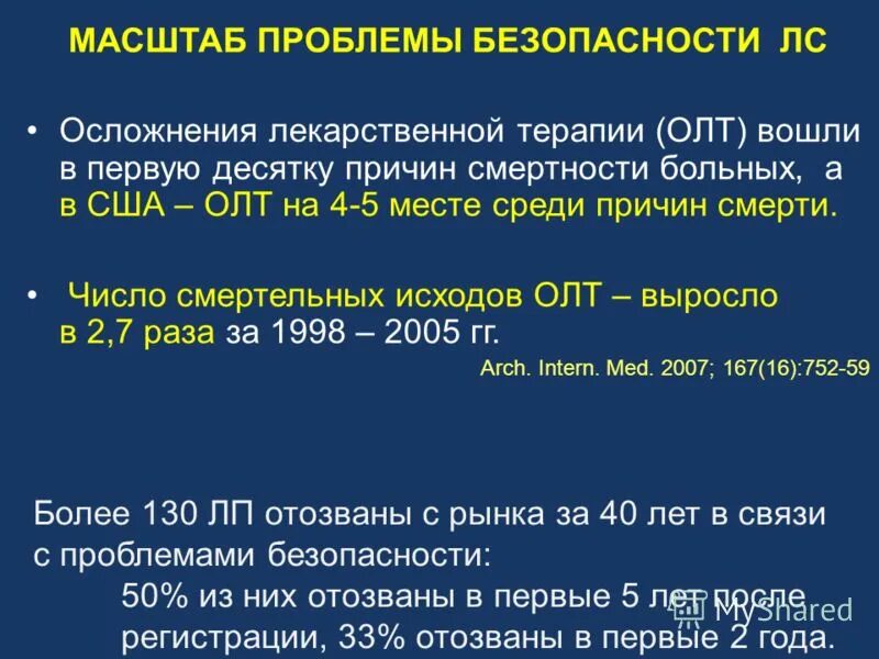 Осложнения лекарственной терапии