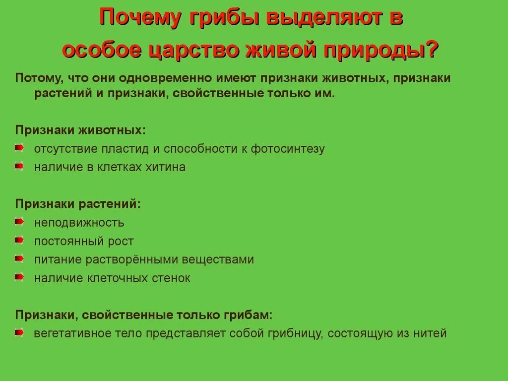 Почему грибы относят к отдельному царству. Почему грибы относят к особому царству. грибы – отдельное царство живых организмов.. почему грибы выделяют в особое царство живой природы.