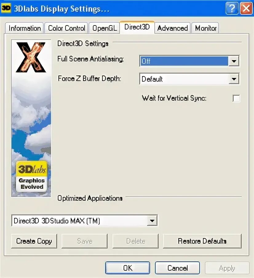 3d acceleration in display settings