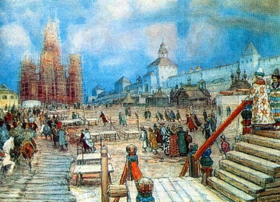 Кремль при Иване Грозном. 1550-Е Васнецов.
