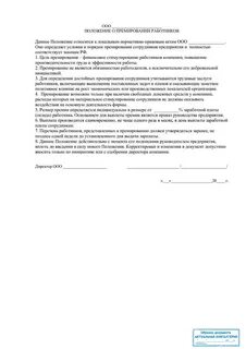 Премиальное положение образец