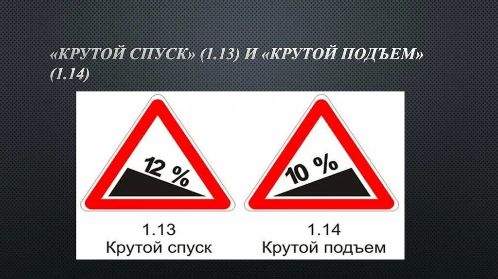 Не давать спуску ситуация. Знак 1.13 крутой спуск. Дорожный знак крутой спуск. Крутой спуск и крутой подъем. Знак крутой спуск и подъем.