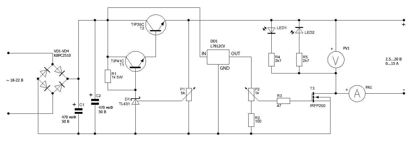 Регулятор тока 7. Схема регулятора тока и напряжения для зарядного устройства. Схема ЗУ для АКБ С регулировкой тока на микросхеме к561ла7. Регулятор тока для зарядного устройства автомобильного схема. Схема зарядного устройства для автомобильного аккумулятора на 10а.