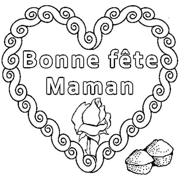 La rose est. Bonne fete maman раскраска. La fete de maman шаблон открытки. Bonne maman знак. La fete des voisins чб.