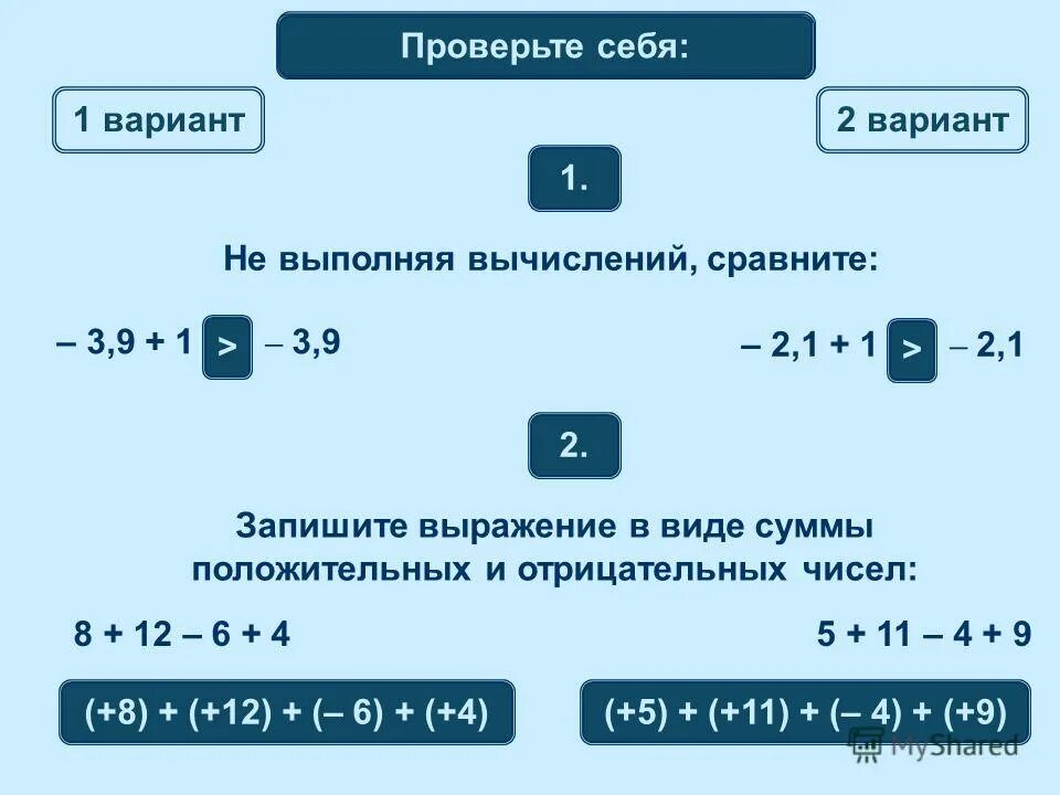 B отрицательное число