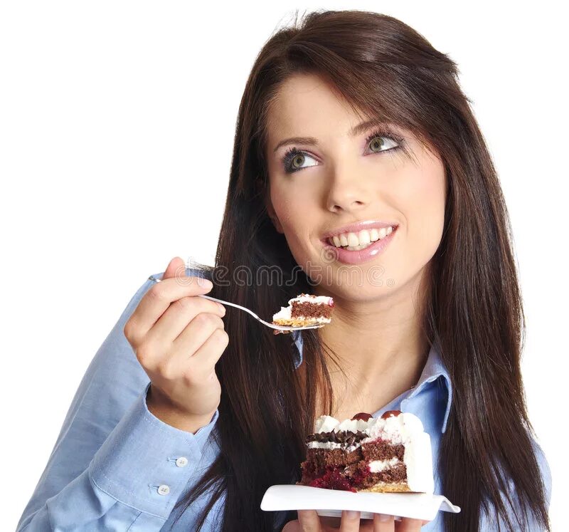 Девушку ткнули лицом в торт штырь. Девушка ест торт на белом фоне. Девушка ест торт. Человек ест торт. Девушка которая с аппетитом кушает шоколад.