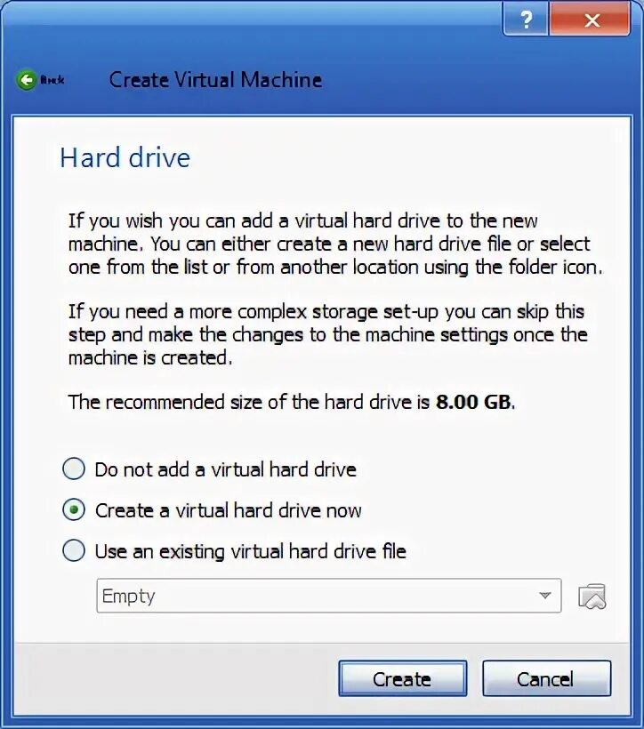Driver exists. Virtual hard driver.