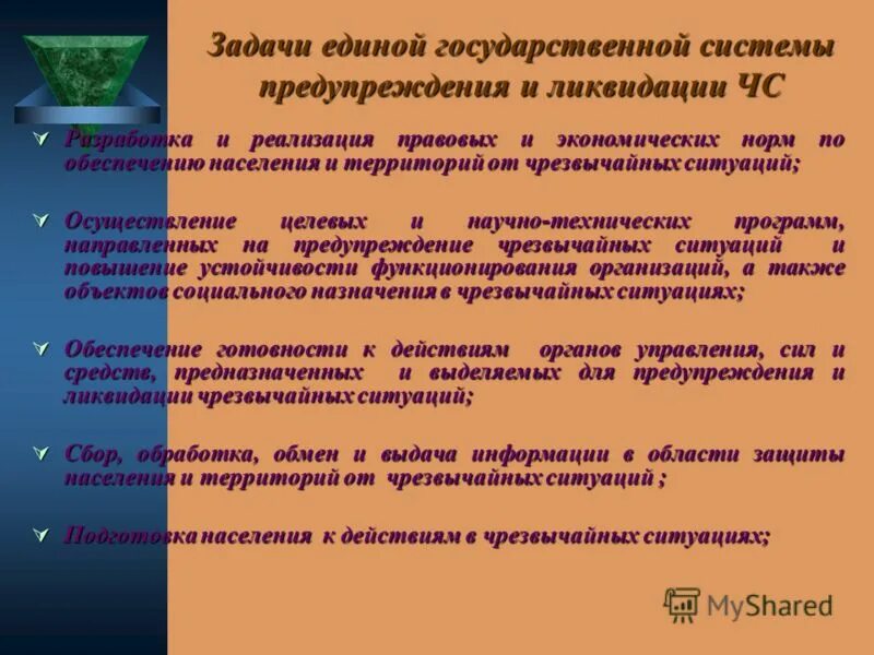 Экономические задачи рф. Целевых программы на предупреждение чрезвычайных ситуаций.