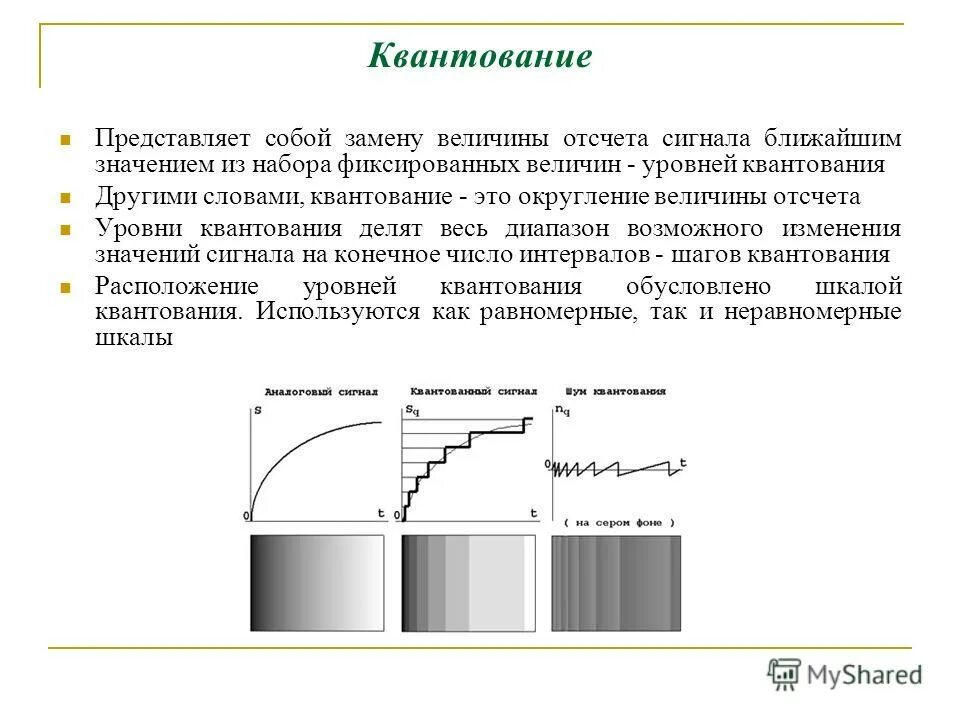 Дискретизация квантование кодирование. Квантование дискретного сигнала по уровню. Квантованный сигнал. Процесс квантования сигнала.