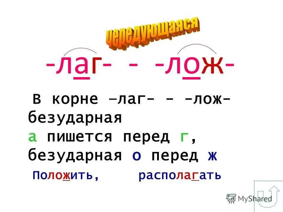 10 слов с корнем лаг. Лаг лож. Корни лаг лож. Корни лаг лож правило. Буквы а о в корне лаг лож.