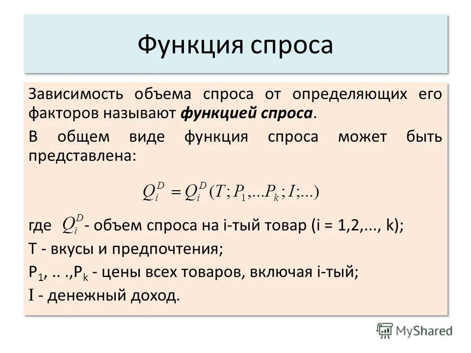 Определите функцию е s. Функция спроса. Спрос функция спроса. Функция рыночного спроса. Функция спроса в общем виде.