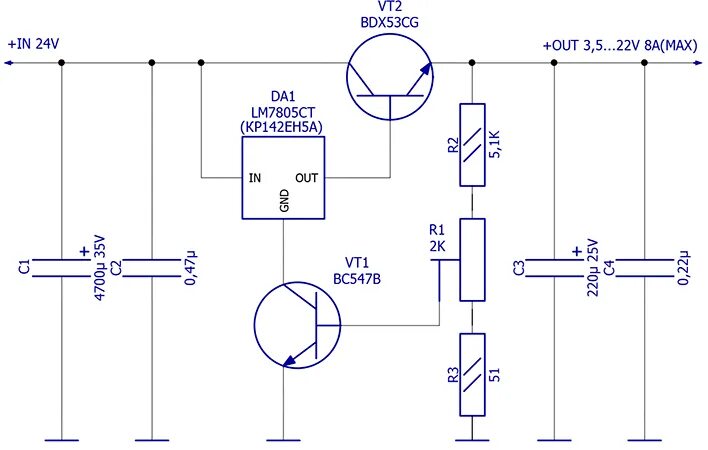 Стабилизатор 5 вольт схема