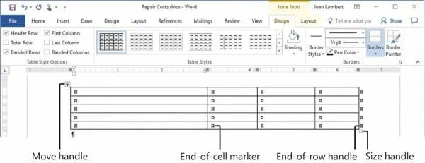 Cells rows end. Cells rows end