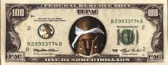 180 долларов. 100 Dollar Bill with Thug Life.