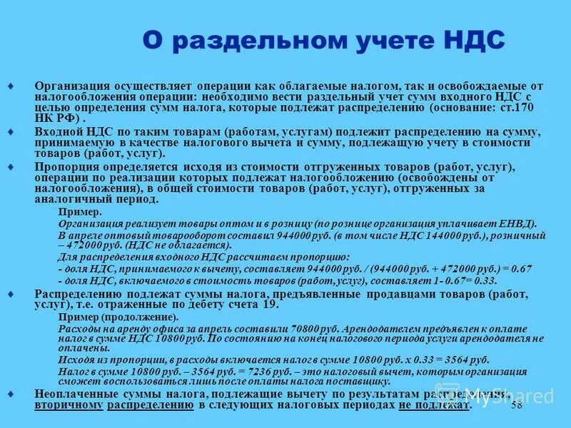 Операции не облагаемые ндс