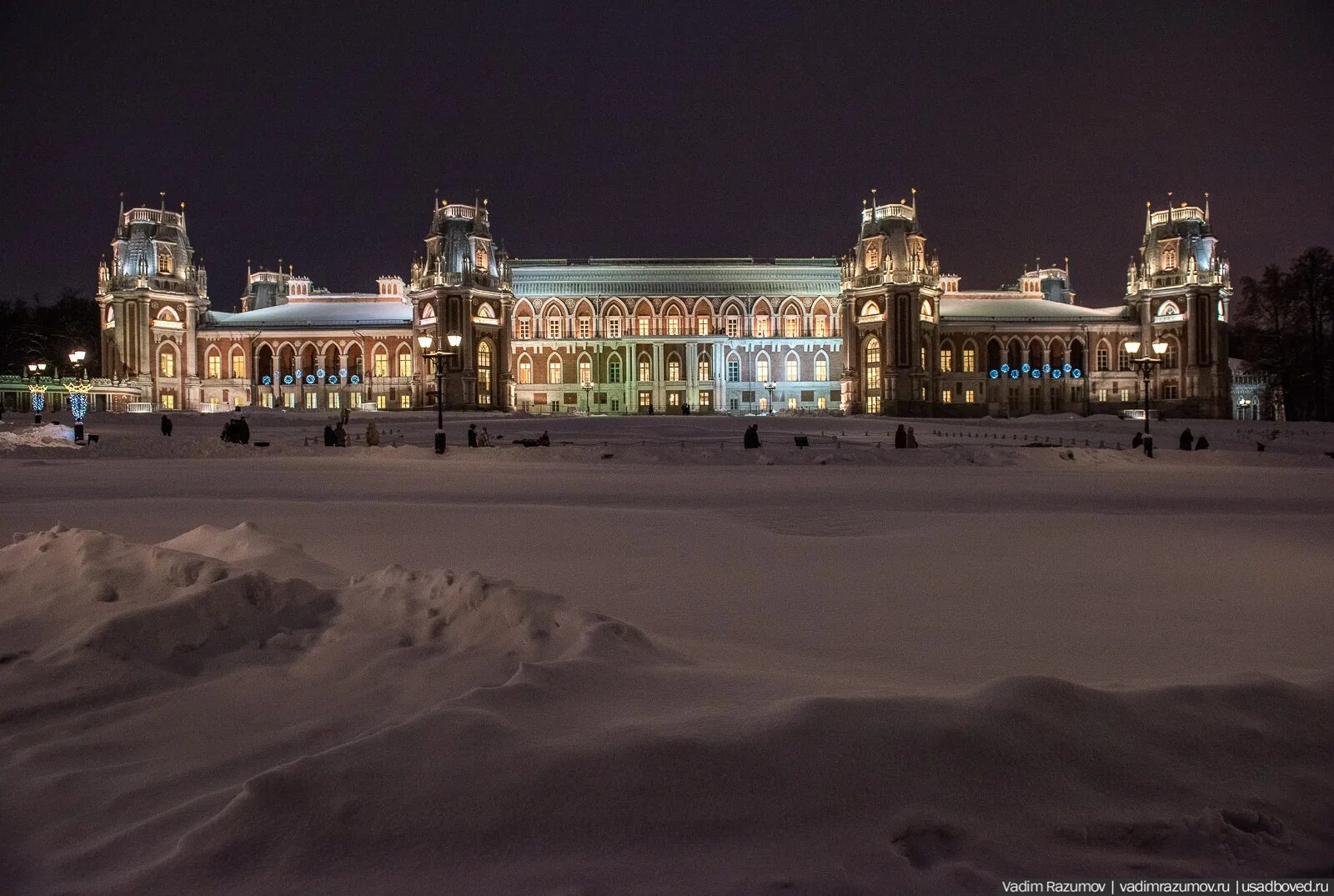 Музей заповедник Царицыно в Москве зимой. Музей усадьба Царицыно. Царицыно в Москве зимой. Новогодняя усадьба Царицыно.