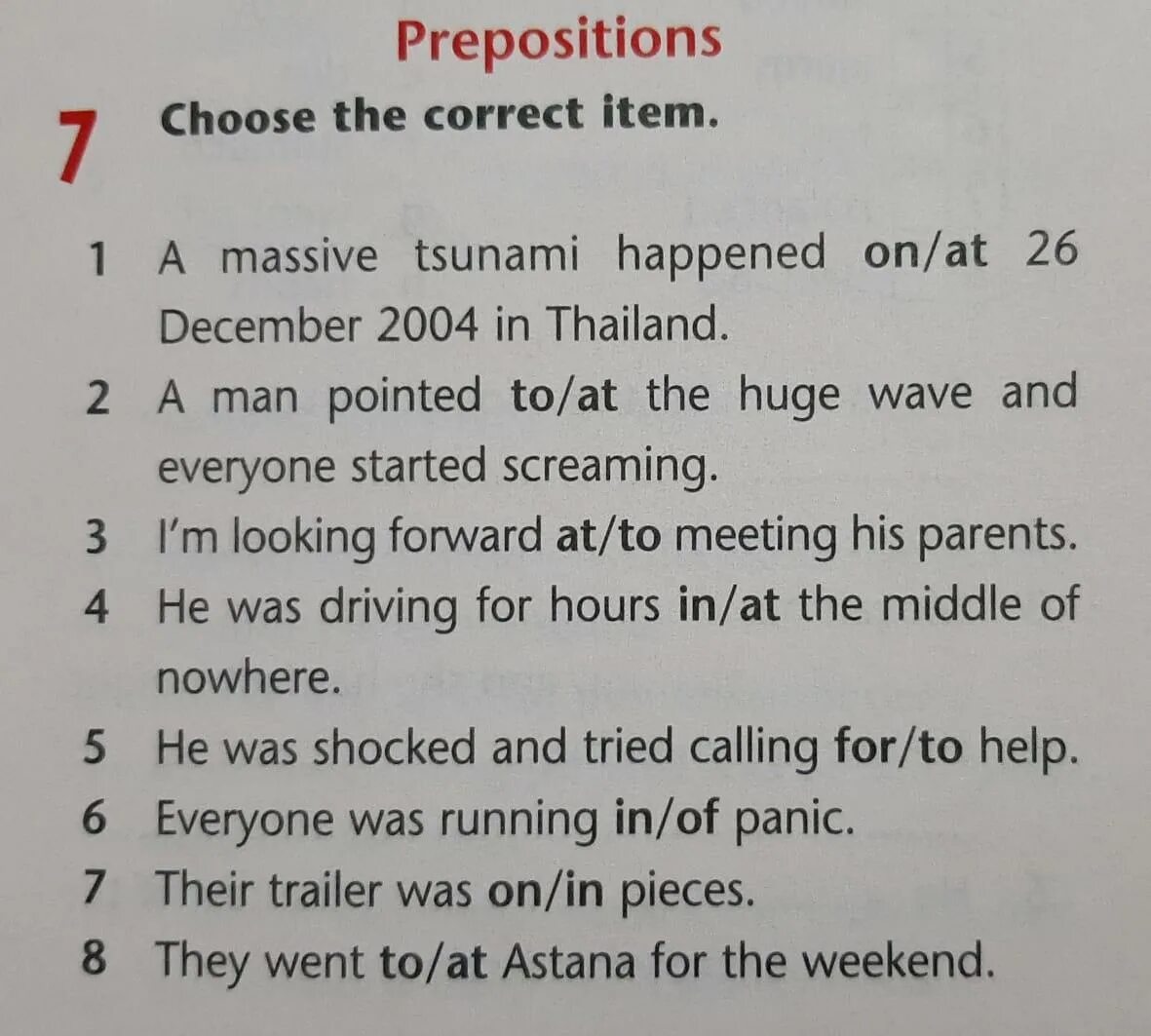 Choose the correct item ответы. On December или in December. Write the correct preposition. To lead____________. Choose the correct item 2 вариант