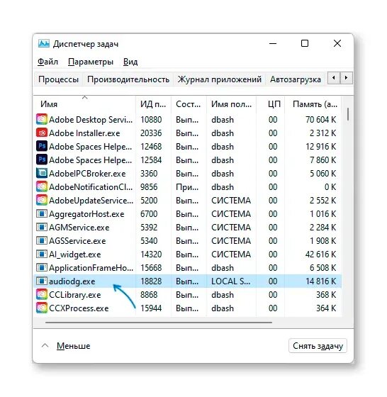 Exe. Диспетчер задач Windows. Audiodg exe что это за процесс. Изоляция графов аудиоустройств Windows 10 грузит процессор. Изоляция графов аудиоустройств windows