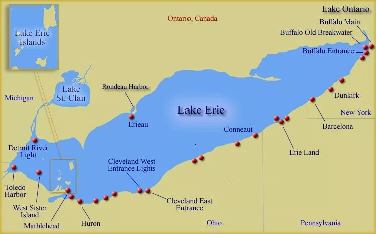 Глубина озера эри. Озеро Эри на карте. Оз Эри на карте. Озеро Эри на карте Северной Америки.