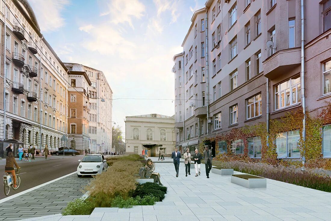 Панорама улиц. Моя улица Москва благоустройство. Тверской бульвар после благоустройства. Благоустройство Милютинского переулка. Проект моя улица Москва.