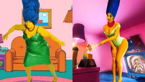 Lizzo vs Cardi B as Marge Simpson. 