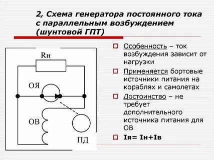Параллельная работа генератора постоянного тока