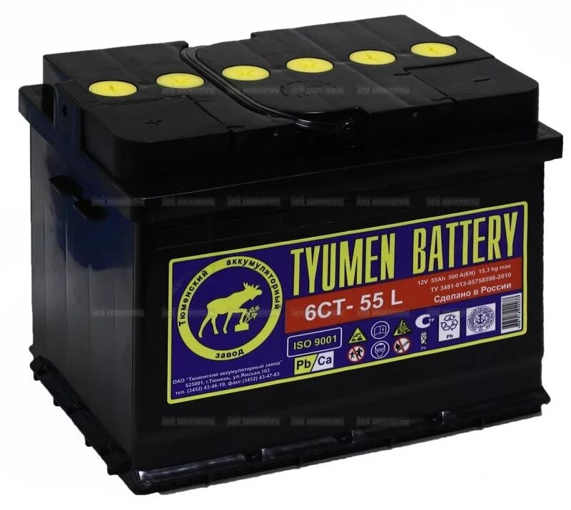 Тюмень батарея купить. АКБ 6ст 55аз. Батарея аккумуляторная 6ст-55амз. АКБ 6ст-55. Tyumen Battery Standard 6ст-55l.