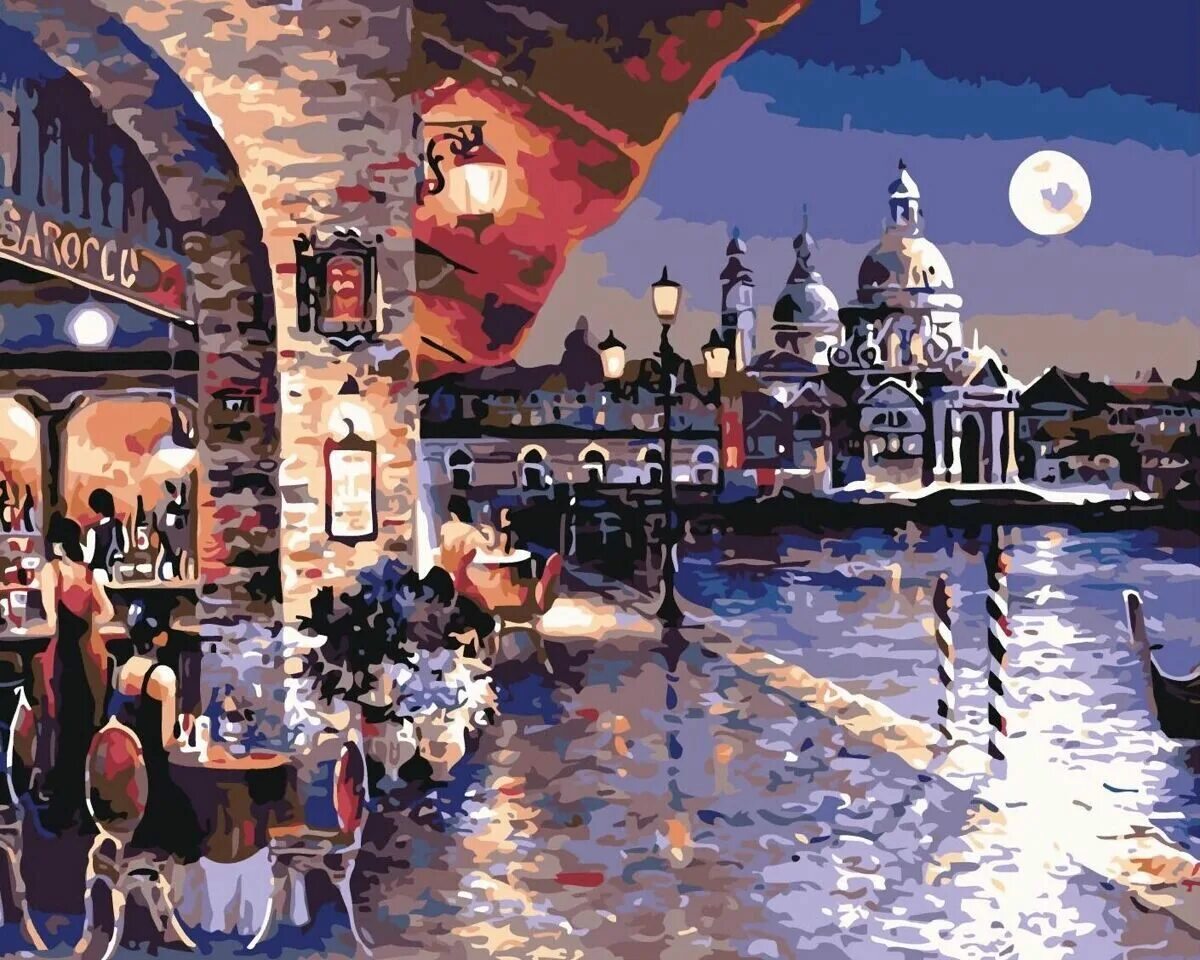 Картинки по номерам. Алмазная мозаика Венеция 40х50. Алмазная вышивка Гранни римские каникулы. Кафе Барокко Венеция. Картина по номерам Венеция кафе.