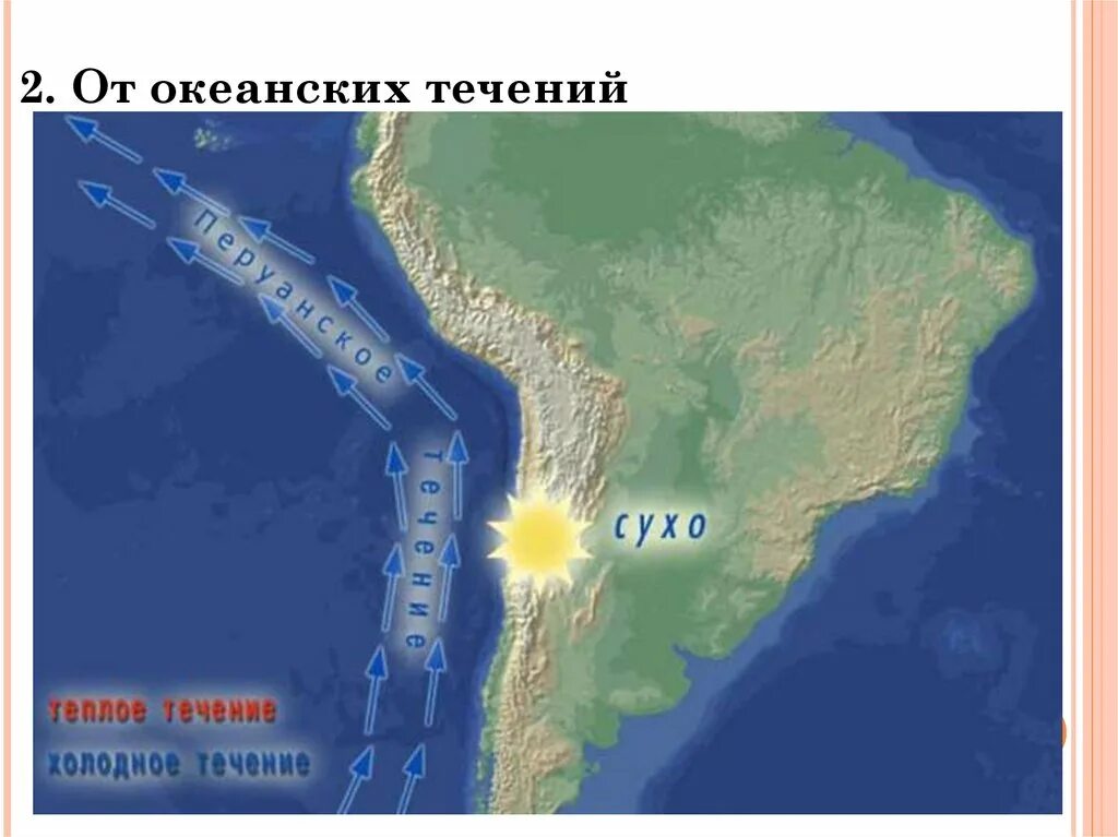 Океанические течения влияют на климат. Влияние морских течений на климат. Перуанское Холодное течение. Влияние холодных течений на климат.