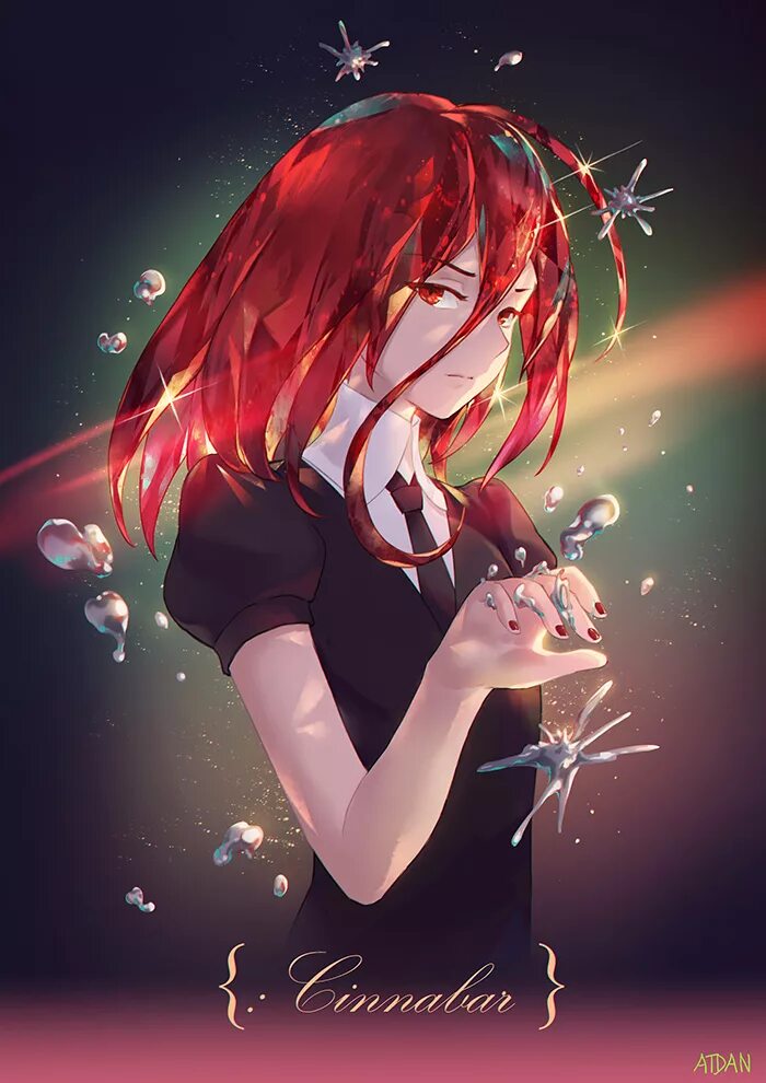 Houseki no kuni красный берилл. Страна самоцветов красная. Киноварь страна самоцветов арт. Страна самоцветов красная. Houseki no kuni красный берилл.
