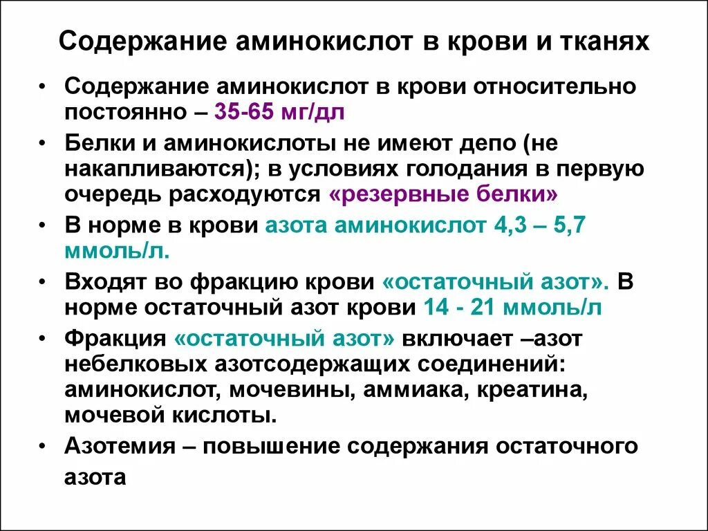 Свободные аминокислоты