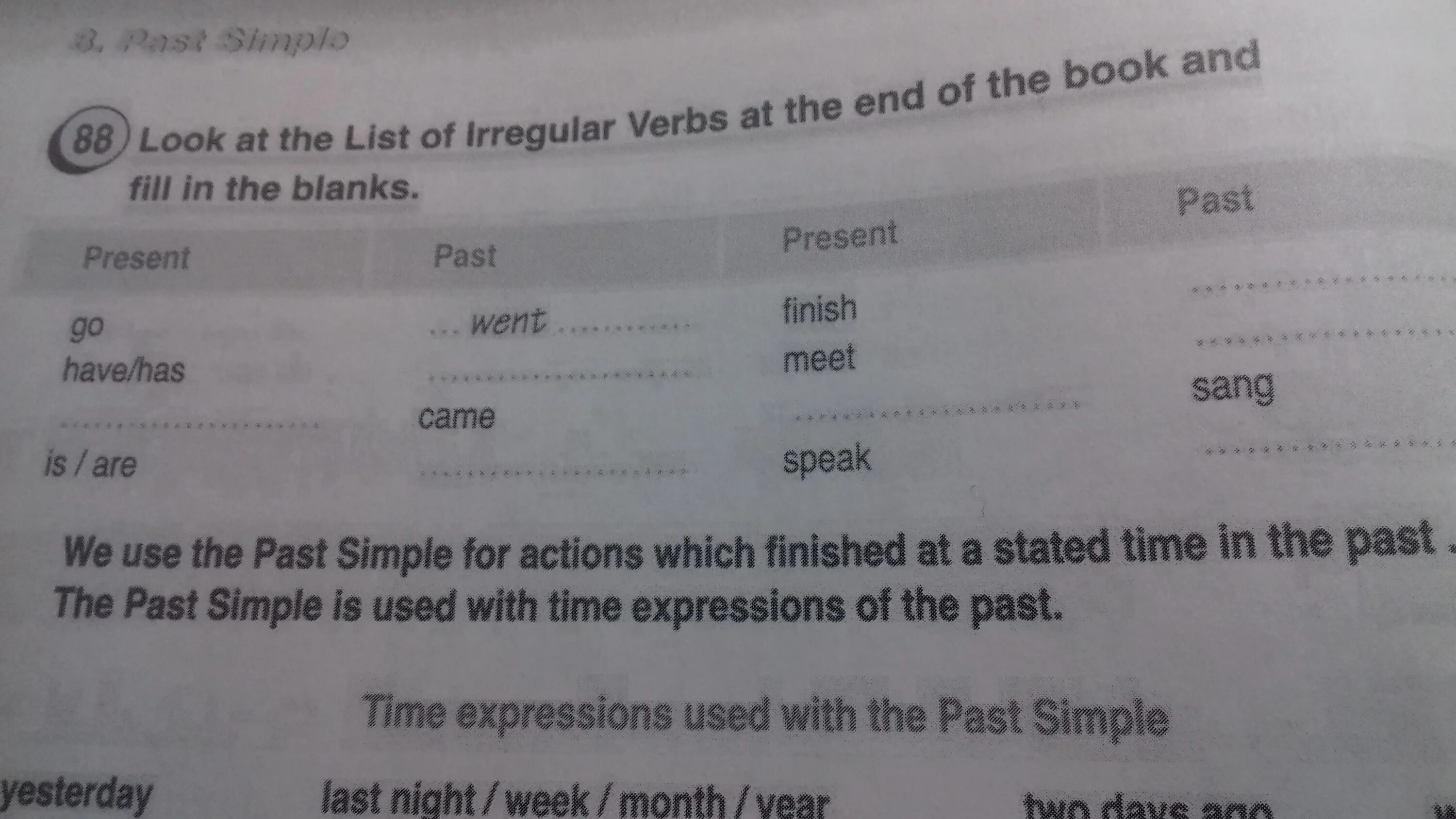 Look at the list of irregular verbs. Look at the list of Irregular verbs at the end of the book and fill in the blanks. Look at the list of Irregular verbs at the back of the book and complete the Table. Irregular verbs fill in. Паст Симпл.