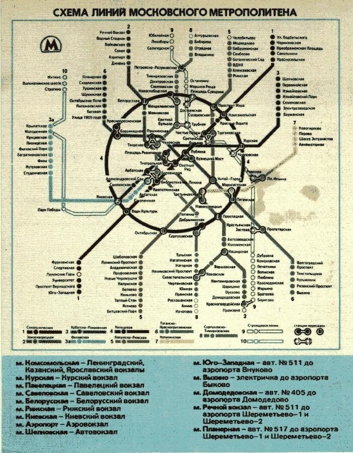 Карта метро с вокзалами