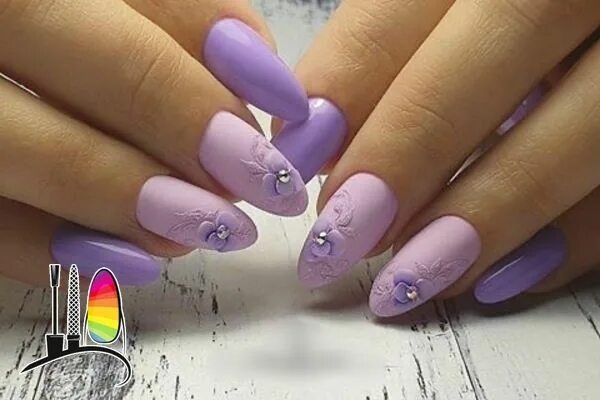 Pin on nails Floral nails, Lilac nails design, Wedding nails glitter