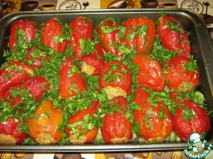 Сколько готовятся перцы в духовке