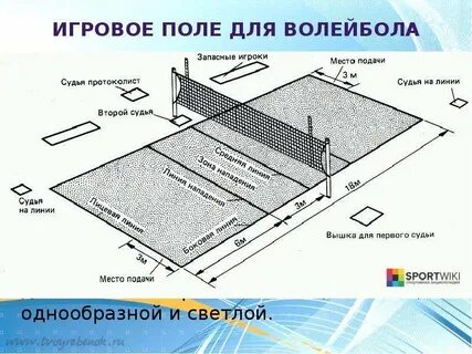 Стандартное волейбольное поле
