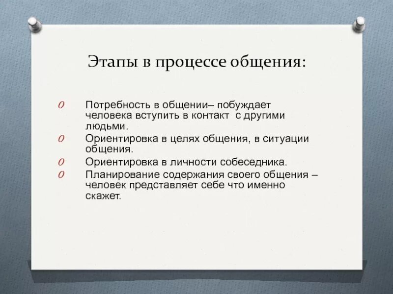 Содержание потребности в общении. Этап ориентации в общении. Этапы общения 1)потребность в общении. Арантировка в ситуации и личности собеседника. Потребность в общении возникает