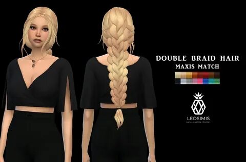 Sims 4 Leo 4 Sims's Double Braid Hair - Long hairstyles.