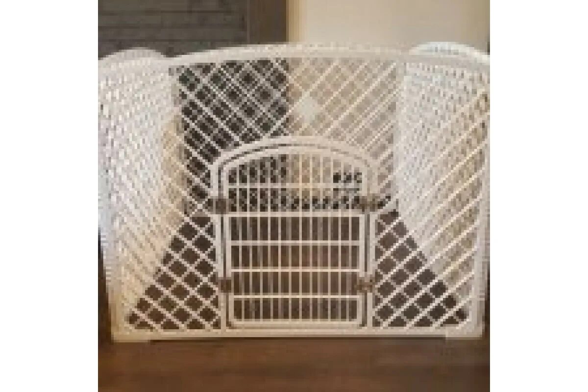 Вольер пластиковый. Вольер для собак, пластиковый (100×75 см), белый. zooone вольер (манеж). пластиковый вольер для щенков. пластиковый манеж для собак.