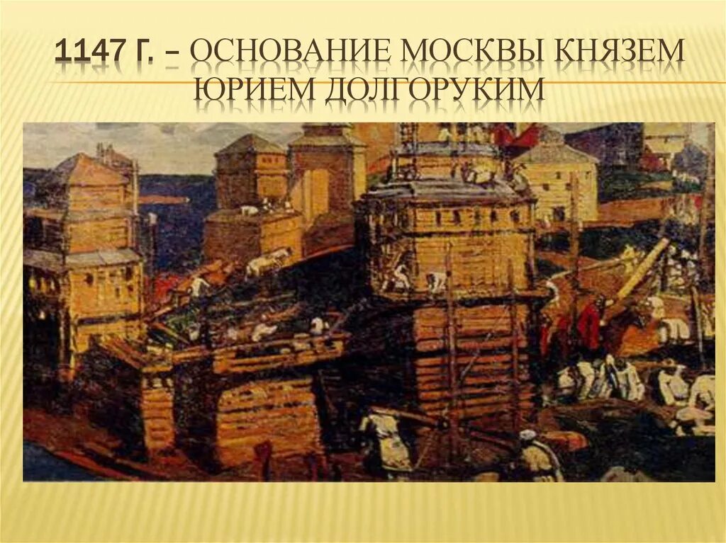 Какой город основан князем долгоруким. Основание Москвы 1147 Юрием Долгоруким. 1147 Год основания Москвы. Основание Москвы Долгоруким.