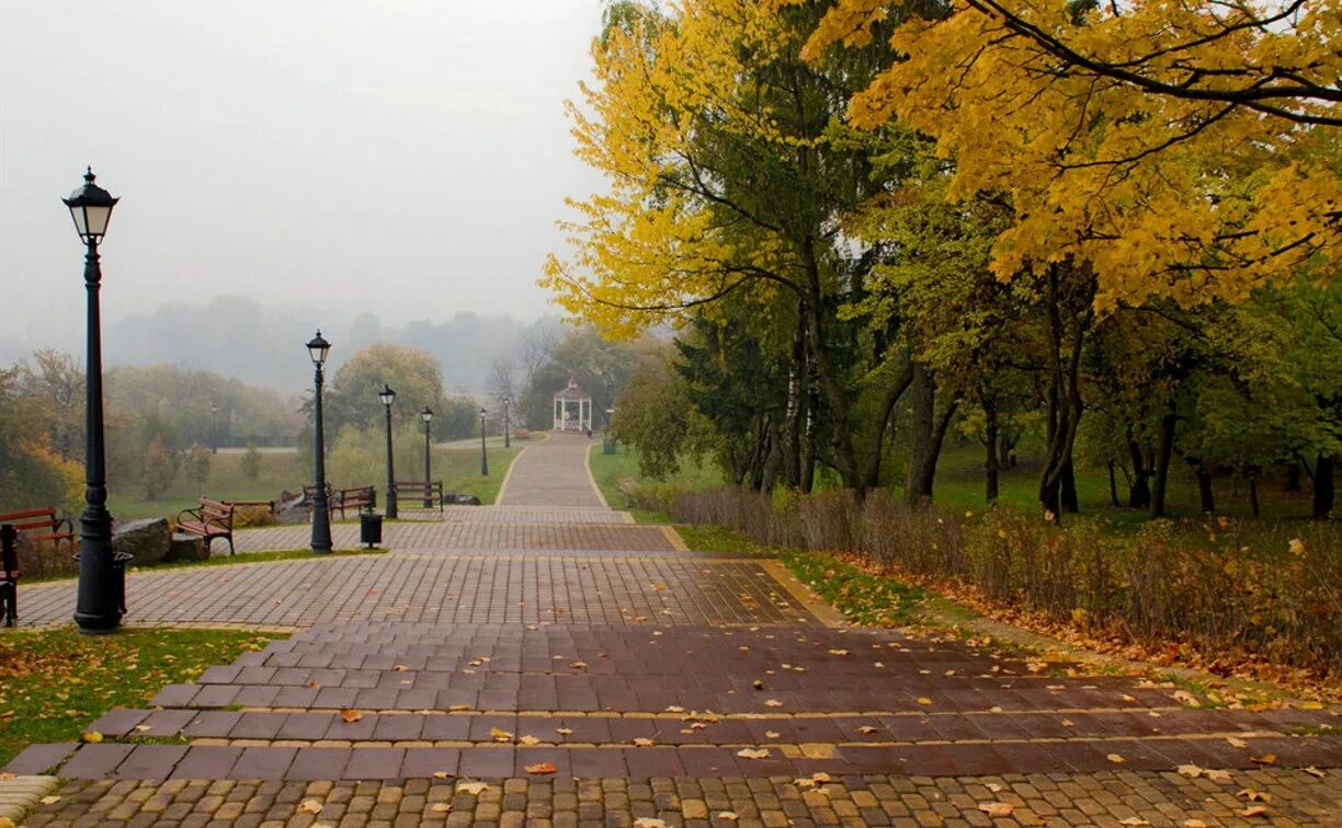 Погода конец сентября октябрь. Осенний дождливый парк. Осенний город. Осень в городе. Осень в городском парке.