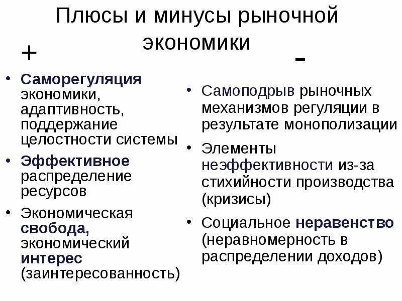 Рыночная система экономики плюсы и минусы. Основные минусы рыночной экономики. Плюсы и минусы рыночной системы. Плюсы и минусы рыночной экономики таблица. Чертой традиционной экономики является