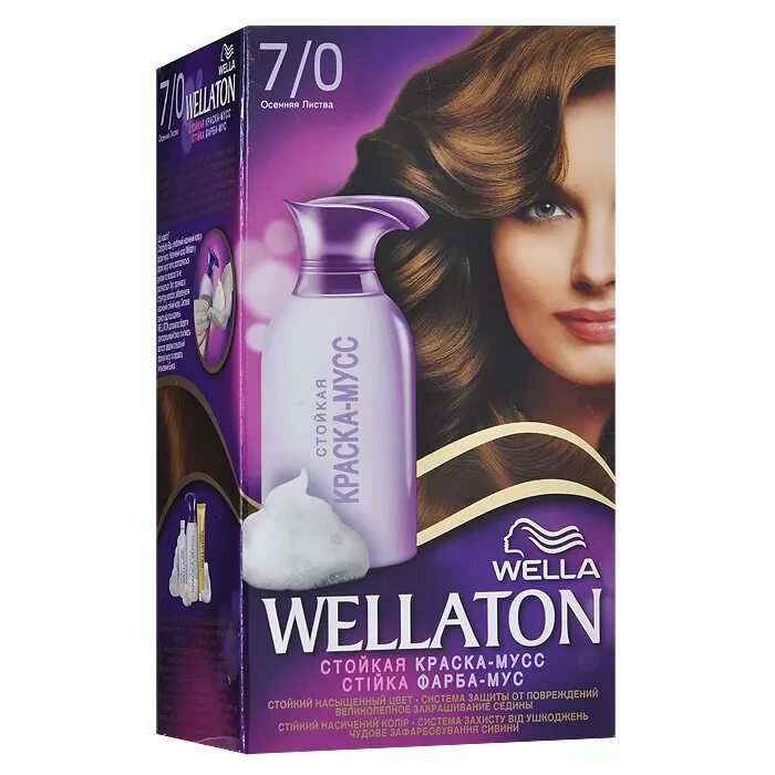 Wellaton краска мусс. Wellaton 7/0 мусс. Wella Wellaton палитра. Wellaton краска 7/0.