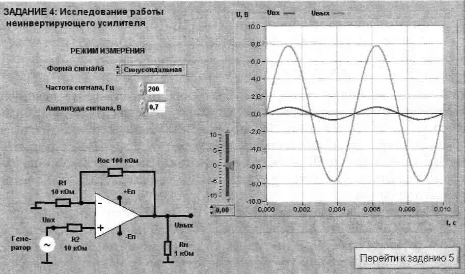 Фаза инвертированного. Усилитель амплитуды синусоидального сигнала. Осциллограмма неинвертирующего операционного усилителя. Схема неинвертирующего операционного усилителя. Неинвертирующий усилитель на операционном усилителе диаграмма.