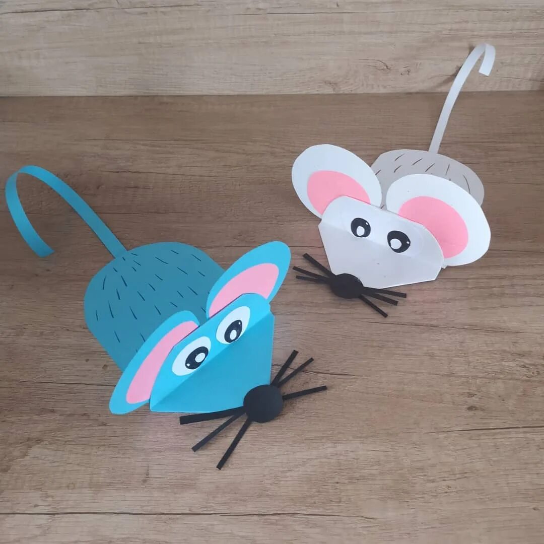 простые поделки для детей. поделка мышь из бумаги. поделка мышонок из бумаги. мышонок из бумаги. объемная аппликация мышка.
