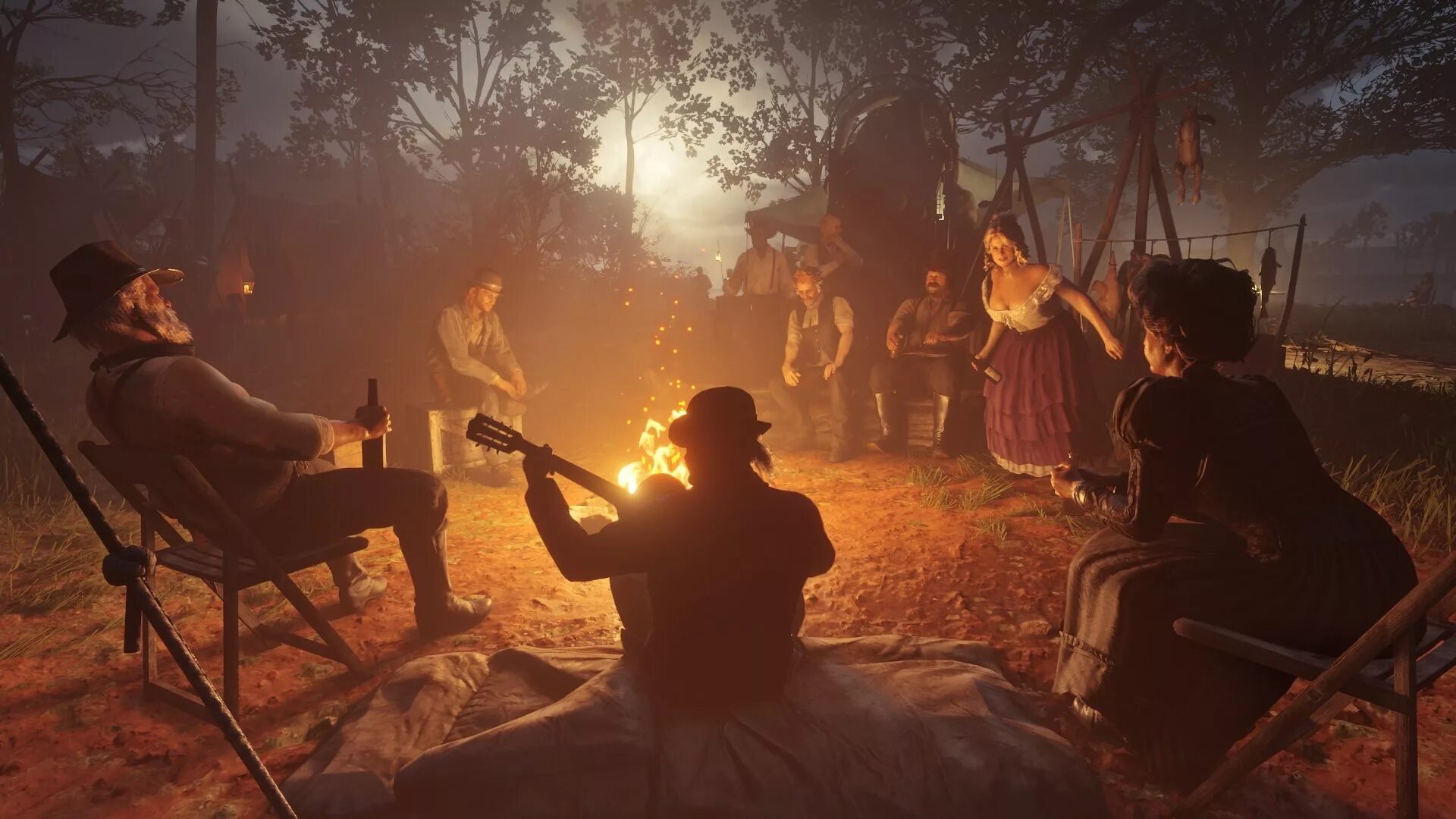 Red Dead Redemption 2 Campfire. Red Dead Redemption 2 лагеря банды Ван дер Линден. Лагерь Ван дер Линден РДР 2.