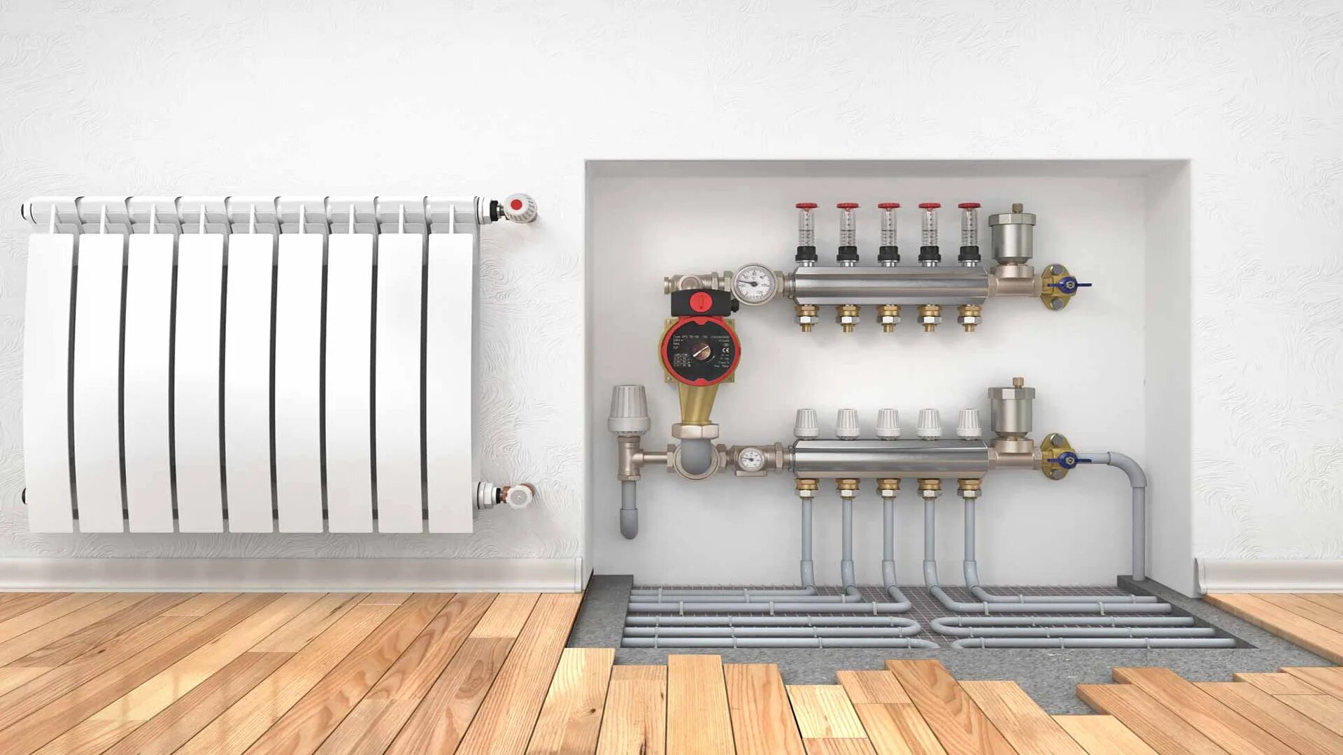 Как выглядит отопления частного дома. Heatina system система отопления.