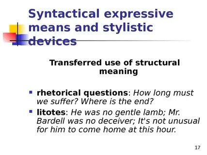 Expressive stylistic devices
