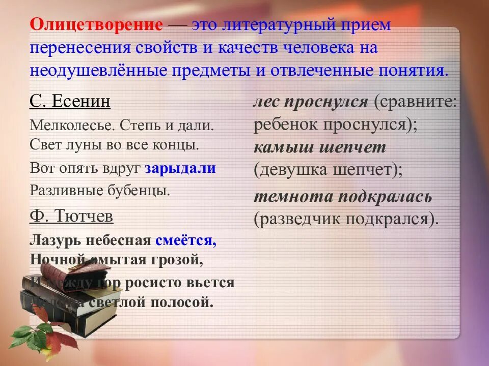 Какие есть литературные приемы. Литературный прием олицетворение. Приём олицетворения в литературе что это. Литературные приемы. Литературоведческие приемы.