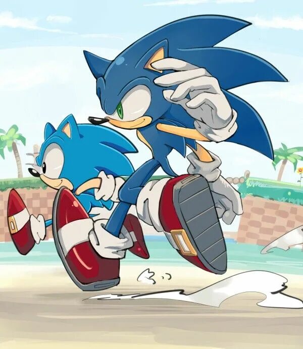 Classic Sonic and Modern Sonic. Ёж Соник Классик. Соник Классик и Модерн. Classic Sonic x Modern Sonic.